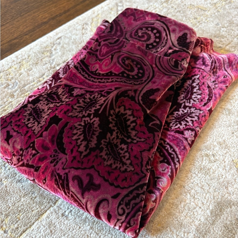 Banana Republic Paisley Pink Velvet Skirt Y2K - Picture 12 of 12